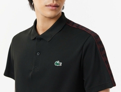 Áo Polo Tennis Thể Thao Lacoste Nam Sọc Vai DH2557-00-166 Màu Đen