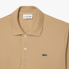 Áo Polo Lacoste Nam Trơn Dáng Classic Cổ Điển L1212-00-02S Màu Be