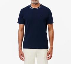 Áo Thun Lacoste Nam Viền Cổ Dáng Regular TH8174-00-166 Màu Xanh Navy