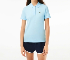 Áo Polo Lacoste Nữ Dáng Suôn Regular Fit PF7839-00-SIZ Màu Xanh Da Trời