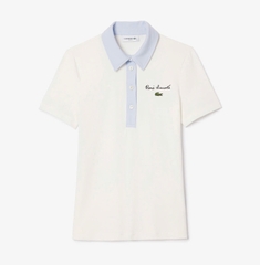 Áo Polo Lacoste Nữ Dáng Ôm Slim Fit DF7107-00-IRQ Màu Trắng