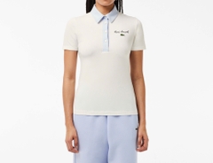 Áo Polo Lacoste Nữ Dáng Ôm Slim Fit DF7107-00-IRQ Màu Trắng