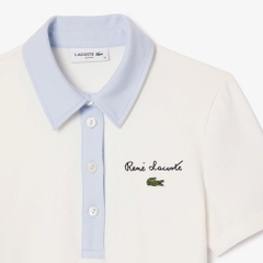Áo Polo Lacoste Nữ Dáng Ôm Slim Fit DF7107-00-IRQ Màu Trắng