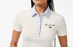 Áo Polo Lacoste Nữ Dáng Ôm Slim Fit DF7107-00-IRQ Màu Trắng