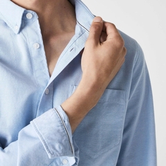 Áo Sơ Mi Lacoste Nam Dài Tay Oxford Dáng Regular CH4976-00-58M Màu Xanh