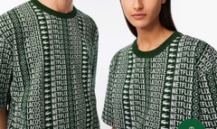 Áo Thun Lacoste x Netflix Unisex Dáng Oversize TH7328-00-291 Màu Xanh Lục