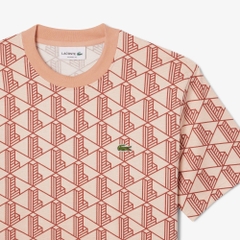 Áo Thun Lacoste Nam Dáng Classic Monogram TH2831-00-HDI Màu Cam Nâu