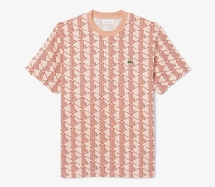 Áo Thun Lacoste Nam Dáng Classic Monogram TH2831-00-HDI Màu Cam Nâu