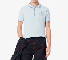 Áo Polo Lacoste Nam Viền Sọc Dáng Regular PH9960-00-T01 Màu Xanh Nhạt