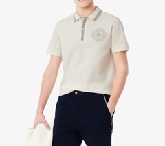 Áo Polo Lacoste Nam Viền Sọc Dáng Regular PH9960-00-ARS Màu Kem