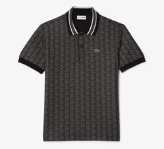 Áo Polo Lacoste Nam Monogram Dáng Classic Cổ Điển DH1417-00-4PC Màu Đen