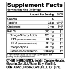 Member’s Mark Viên Uống Dầu Nhuyễn Thể Krill Oil 500mg Extra Strength Kết Hợp Omega 3 Hộp 160 Viên