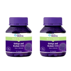Combo 2 Hộp Henry Blooms Viên Uống Hỗ Trợ Tuần Hoàn Não Ginkgo And Brahmi 3000 30 Viên
