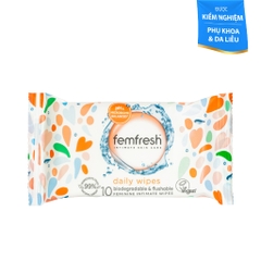 Femfresh Khăn Ướt Vệ Sinh Vùng Kín Intimate Skin Care Daily Wipes Hỗ Trợ Làm Sạch Dịu Nhẹ Gói 10 Tờ