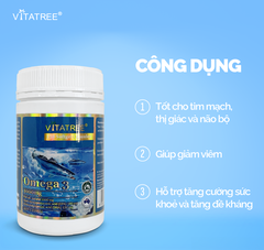 Vitatree Viên Uống Dầu Cá Omega 3 Bổ Sung Dưỡng Chất Cho Não, Bổ Mắt 1000mg 150 Viên