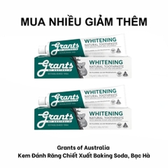 Combo 2 Tuýp Grants of Australia Kem Đánh Răng Chiết Xuất Baking Soda, Bạc Hà 110g