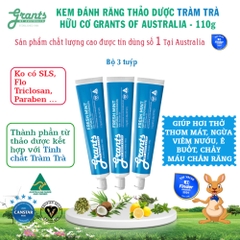 Grants of Australia Kem Đánh Răng Chiết Xuất Tràm Trà Hữu Cơ 110g