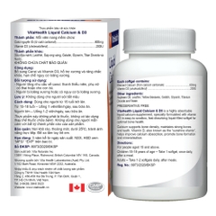 VitaHealth Viên Uống Liquid Calcium & D3 Hỗ Trợ Hạn Chế Nguy Cơ Loãng Xương 30 Viên