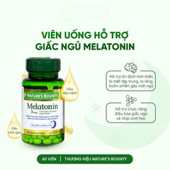 Nature’s Bounty Viên Uống Hỗ Trợ Điều Hòa Giấc Ngủ Melatonin 5mg 60 Viên - Nhập Khẩu Chính Ngạch Mỹ