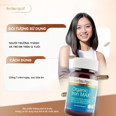 Herbs Of Gold Viên Uống Organic Iron Max Bổ Sung Sắt Hữu Cơ 30 Viên