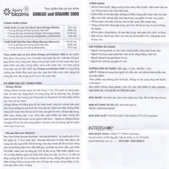 Henry Blooms Viên Uống Hỗ Trợ Tuần Hoàn Não Ginkgo And Brahmi 3000 60 Viên