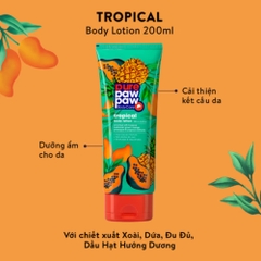 Pure Paw Paw Kem Dưỡng Ẩm Cải Thiện Kết Cấu Da Toàn Thân Body Lotion Mùi Tropical 200ml