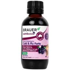 Brauer Siro Black ElderBerry Cold And Flu Forte Giảm Triệu Chứng Ho, Sổ Mũi Do Cảm 100ml