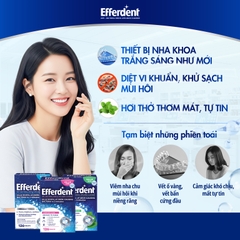 Efferdent Viên Làm Sạch Dùng Trong Nha Khoa Hương Bạc Hà Minty Fresh and Clean Denture Cleanser Tablets Hỗ Trợ Làm Sạch Và Kháng Khuẩn Hộp 44-90-126