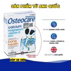 Vitabiotics Viên Uống Osteocare Bổ Sung Canxi, Magie, Vitamin D Và Zinc - Hộp 30 Viên, Anh Quốc