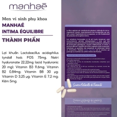 Manhae Viên Uống Intima Equilibre Hỗ Trợ Phòng Ngừa Viêm Phụ Khoa 30 Viên