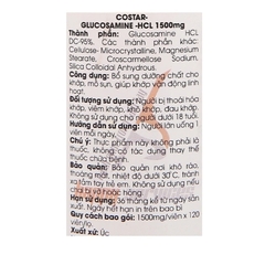 Costar Viên Uống Bổ Xương Khớp Glucosamine HCL 1500mg 120 Viên