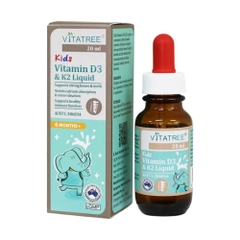 Vitatree Tinh Chất Kids D3K2 Liquid Cho Trẻ Từ 0 Tuổi 20ml