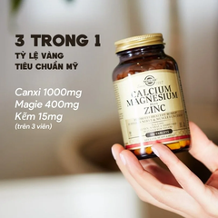 Combo Solgar Viên Uống Canxi Calcium Magnesium Plus Zinc 100 Viên + Dầu Lạnh