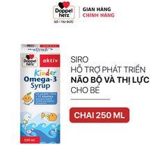 Doppelherz Siro Bổ Não Cho Bé Kinder Omega-3 250ml Tặng Viên Uống Cho Mẹ Bầu Vital Pregna 30 Viên