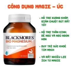 Blackmores Viên Uống Hỗ Trợ Bổ Sung Magie Bio Magnesium 100 Viên - Chính Hãng Úc
