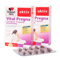 Doppelherz Siro Bổ Não Cho Bé Kinder Omega-3 250ml Tặng Viên Uống Cho Mẹ Bầu Vital Pregna 30 Viên