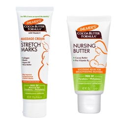Combo 1 Palmer’s Kem Ngăn Ngừa Nứt Nẻ, Giảm Đau Đầu Ti Cocoa Butter Formula Nursing Butter 30g &  1 Palmer's Kem Ngăn Ngừa, Giảm Vết Rạn Cocoa Butter Massage Cream  125g