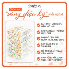 Femfresh Khăn Ướt Vệ Sinh Vùng Kín Intimate Skin Care Daily Wipes Hỗ Trợ Làm Sạch Dịu Nhẹ Gói 10 Tờ
