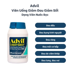Advil Viên Uống Giảm Đau Giảm Sốt Dạng Viên Nước Bọc Nhanh Hiệu Quả 200mg 120 Viên