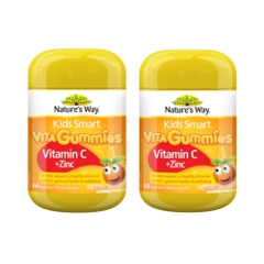 Combo 2 Nature's Way Kẹo Dẻo Bổ Sung Vitamin C & Kẽm Cho Bé Kids Smart Vita Gummies Vị Cam 60 Viên