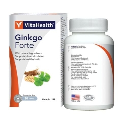 VitaHealth Viên Uống Ginkgo Forte Hỗ Trợ Tuần Hoàn Máu Não 30 Viên