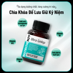 Nutrition29 N29 Uống Hỗ Trợ Trí Nhớ Tăng Cường Lưu Thông Máu Huyết Ultra Ginkgo 60 Viên