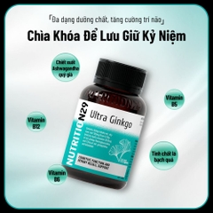Nutrition29 N29 Uống Hỗ Trợ Trí Nhớ Tăng Cường Lưu Thông Máu Huyết Ultra Ginkgo 60 Viên