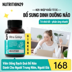 Nutrition29 N29 Uống Hỗ Trợ Trí Nhớ Tăng Cường Lưu Thông Máu Huyết Ultra Ginkgo 60 Viên