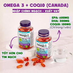 Combo 2 Hộp Webber Naturals Viên Uống Hỗ Trợ Tim Mạch Não, Giảm Chất Béo Trung Tín Trong Huyết Thanh Triple Strength Omega 3 900mg + CoQ10 Hộp 80 Viên