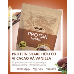 Dragon Superfoods Bột Protein Thực Vật Lắc Vị Cacao Vanilla Hữu Cơ Bổ Sung Đạm 500g