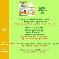Olympian Labs Viên Uống Bổ Sung Canxi Hữu Cơ Green Calcium 100 viên - Nhập Khẩu Chính Ngạch Mỹ