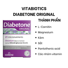 Vitabiotics Viên Uống Hỗ Trợ Giảm Nguy Cơ Đái Tháo Đường Diabetone Original Hộp 30 viên