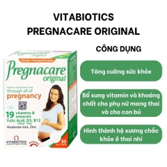 Vitabiotics Viên Uống Pregnacare Original Bổ Sung Vitamin Và Khoáng Chất Cho Phụ Nữ Mang Thai Và Cho Con Bú Hộp 30 Viên