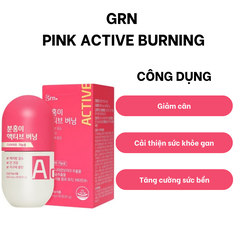 GRN Pink Active Burning Viên Uống Hỗ Trợ Đốt Mỡ Calorie Giảm Cân 30 Ngày (Bán Chạy Số 1 Olive Young)